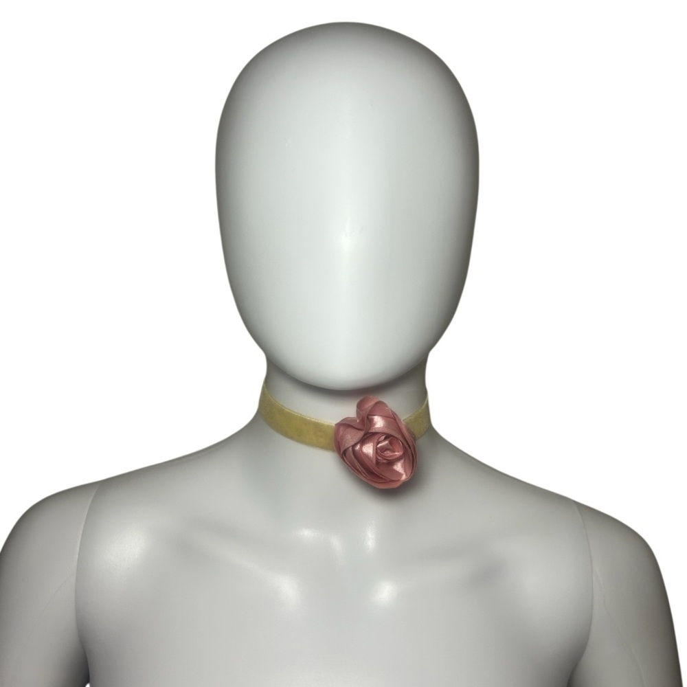Pink Rose Choker Necklace